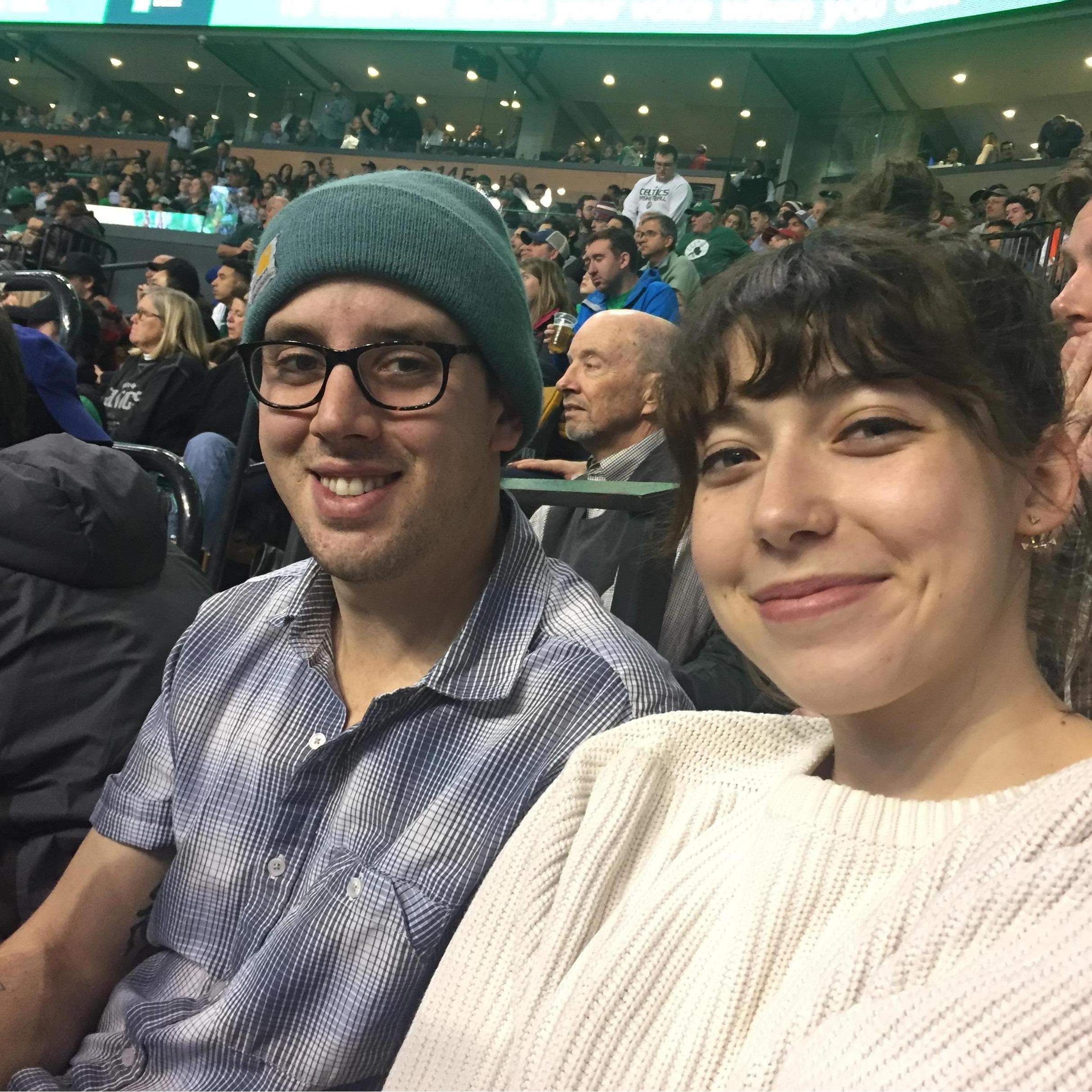 From the Celtics game the Sullivan crew attended after Christmas '17!