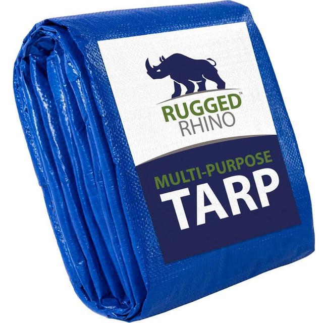 Rugged Rhino Tarp All Weather Protection 100% Waterproof Tarps, 15x15, Tear UV and Temperature Resistant High Durability Reinforced Grommets, Multipurpose Outdoor Tarpaulin Accessories Camping, 1 Pack