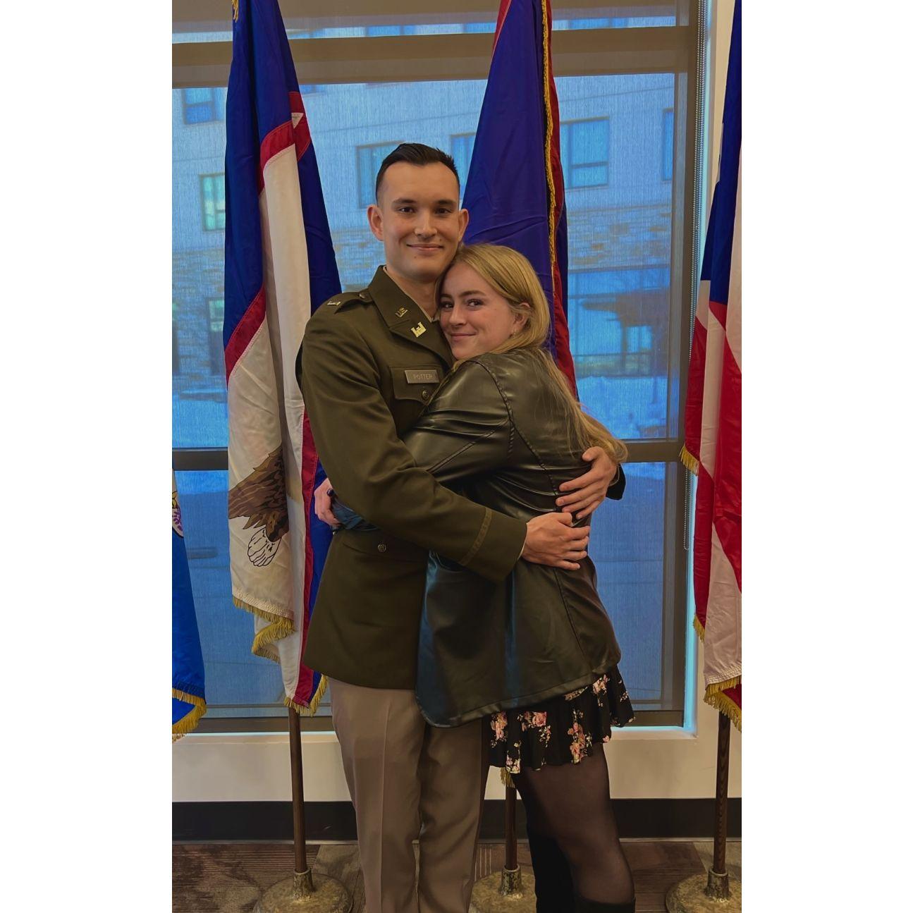 Aidan's commission into the US Army!