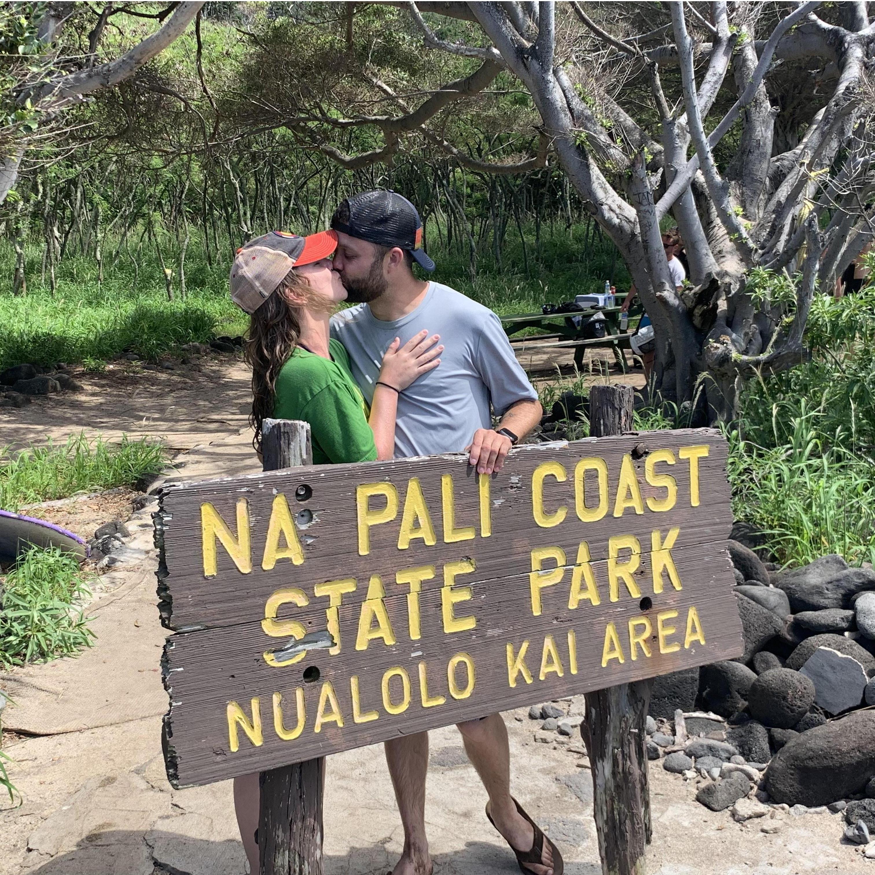 Na Pali Coast State Park - the day after Tommy proposed!