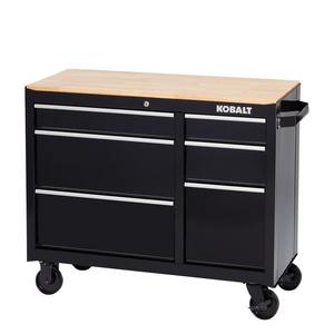Kobalt 1000 Series 34-in x 41-in 6-Drawer Ball-Bearing Steel Tool Cabinet (Black)