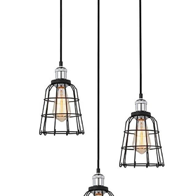 Woodbridge Lighting 18324CHZWL-SW106BK Pendant, 3-Light, Chrome/Bronze