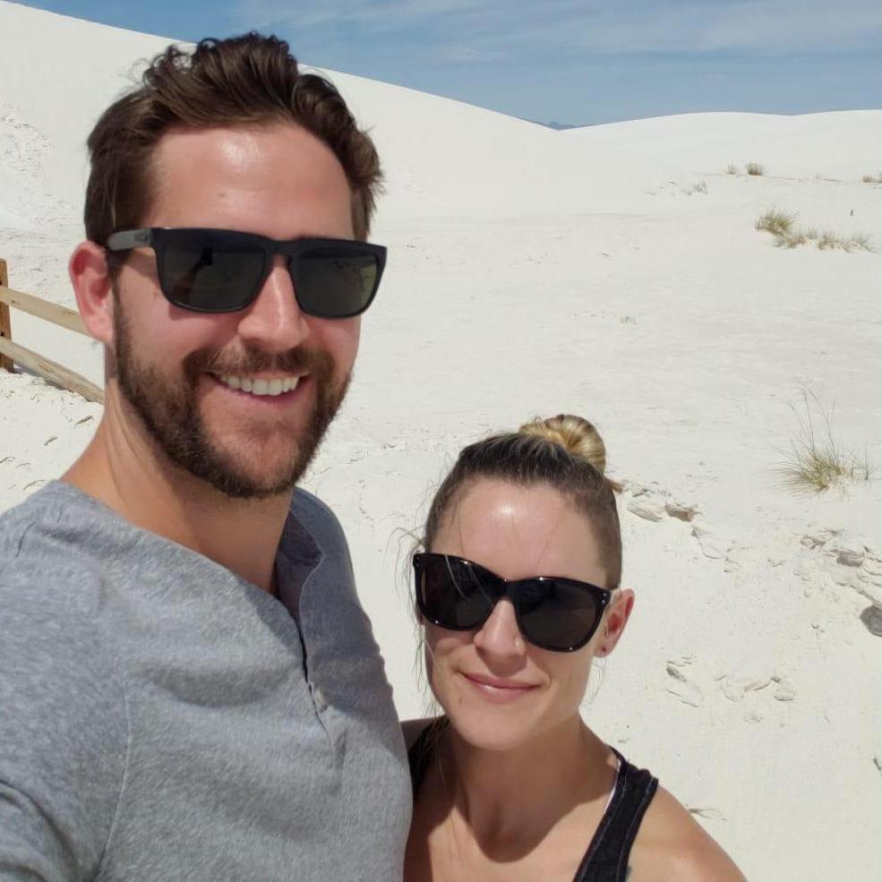 Sliding around in the sand at White Sands, NM.
