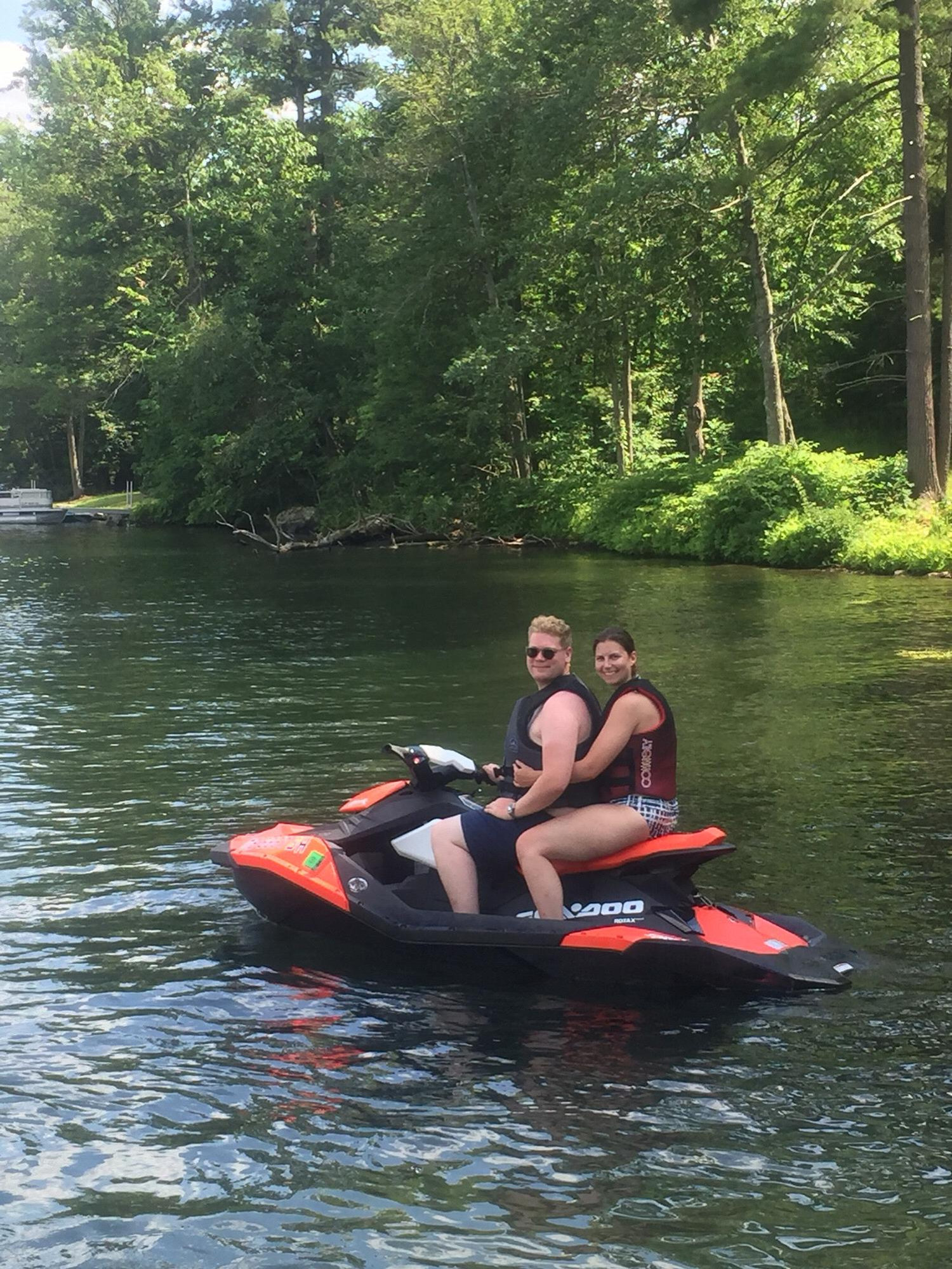 Jet skii adventures at Will’s lake house in upstate NY over the Fourth of July weekend