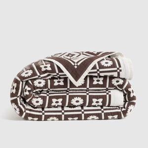 Organic Cotton Jacquard Floral Coverlet - Espresso, King/Cal King