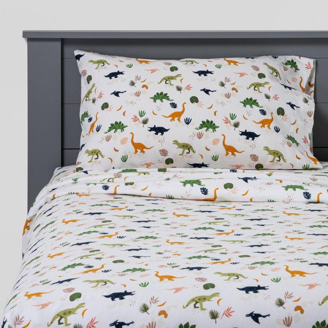 Queen Dinosaur Flannel Sheet Set - Pillowfort™
