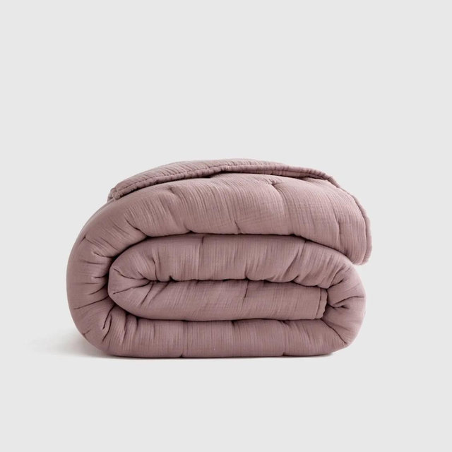 King Organic Airy Gauze Dream Quilt in Fig
