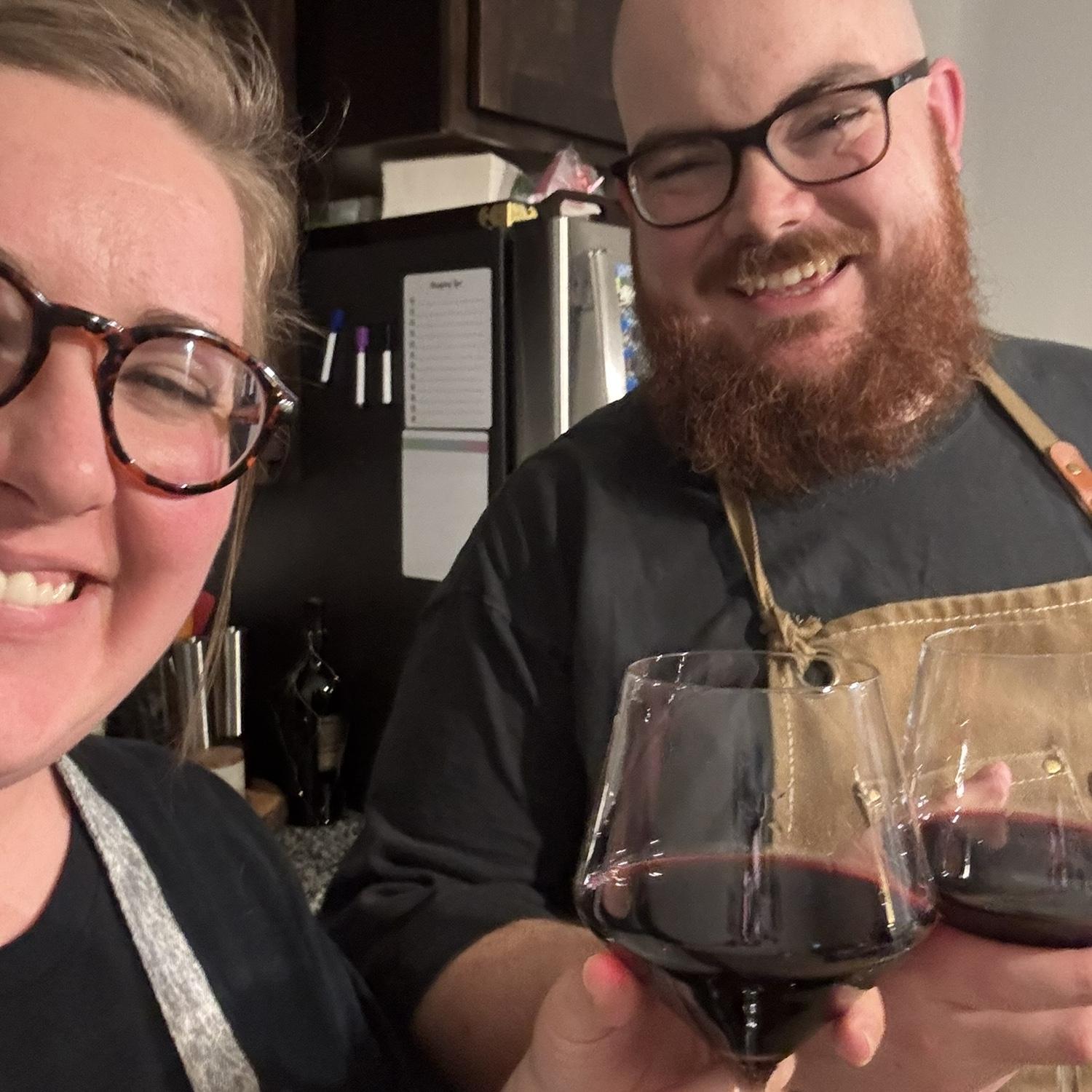 Our first valentines date together. We made dinner at my apartment! Homemade pasta and steak