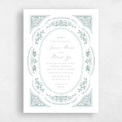 Iceberg, Blue Wedding Invitation - Reed Portrait