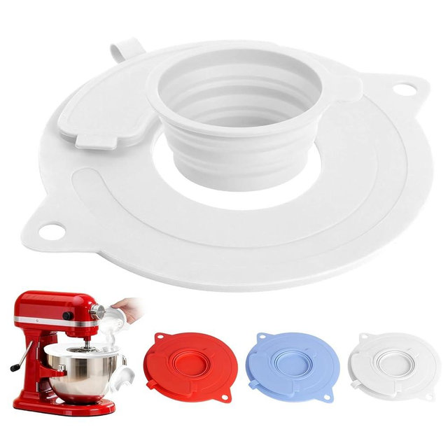 Silicone Bowl Cover for Kitchenaid 4.5-5 QT Tilt-Head Stand Mixer - Splash Guard with Integrated Pouring Chute & Foldable Bowl - Dishwasher Safe Pouring Shield Keep the Countertop Tidy