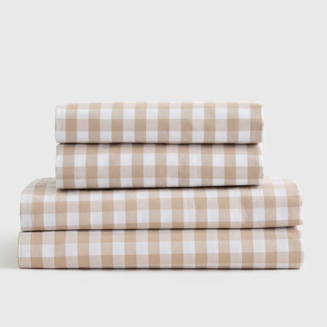 Classic Organic Percale Gingham Sheet Set - Full