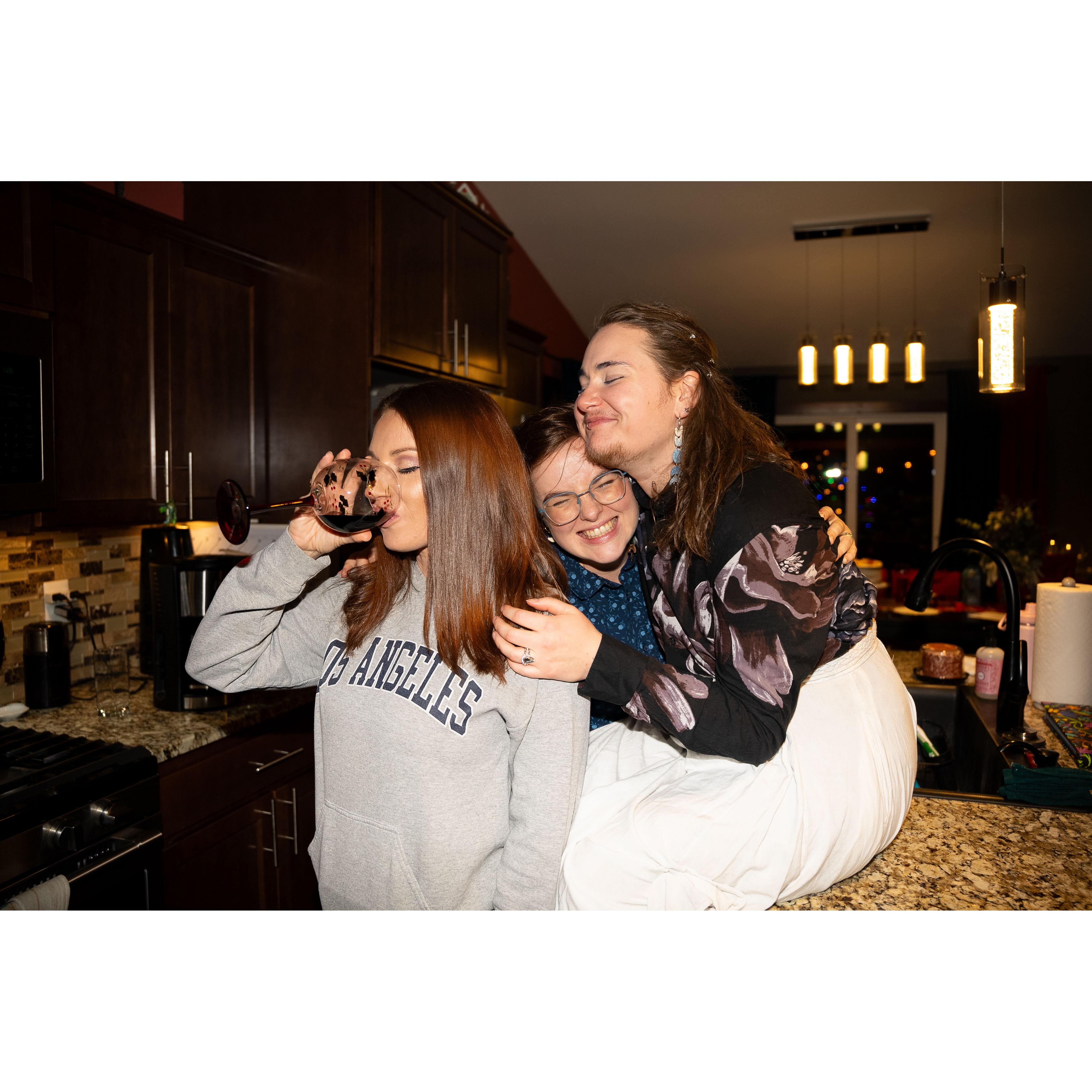 I believe Brooke's caption for this photo was "two of us are married and one is single"