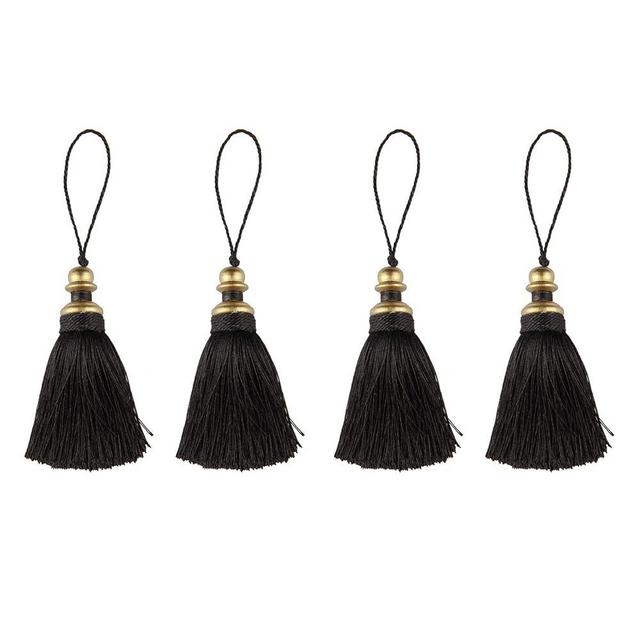 HedongHexi 4 Pack Tassel Key Tassel with Loops, Handmade Tassel Craft, DIY Accessories for Home Decoration