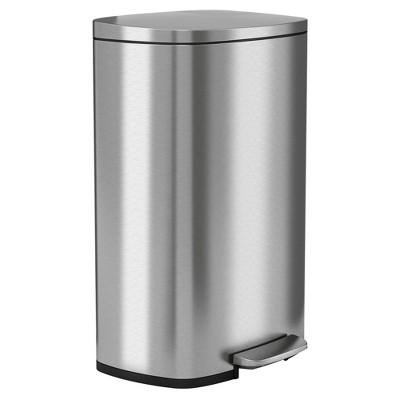 13gal Premium SoftStep Stainless Steel Step Trash Can - Halo