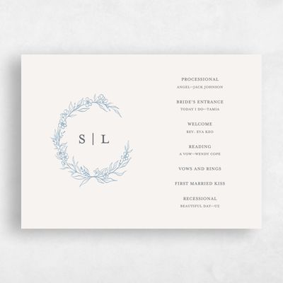 Beige Simple Wedding Program - Goundry