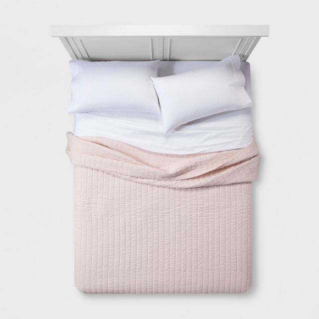 Blush Chambray Linen Blend Quilt (King)- Threshold™