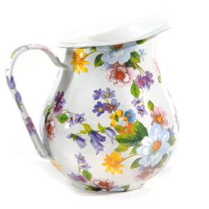 Mackenzie Childs White Flower Market Pitcher