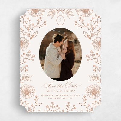 Brown Ticket Wedding Save the Date - Gavina Photo