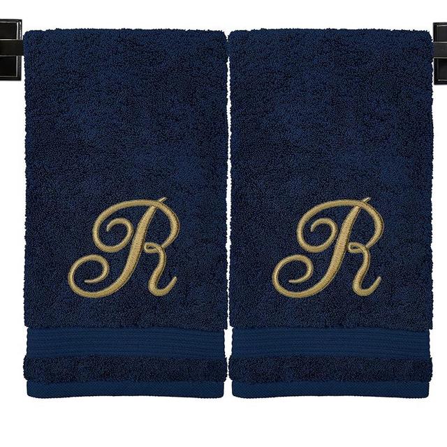 Monogrammed Hand Towels - Set of 2 - Genuine Turkish Hand Towels - Choose Any Letter - Choose Towel and Thread Color - Embroidered Script Monogram - Personalized Towels - Monogrammed Towels