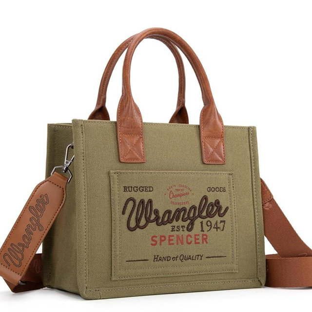 Montana West Wrangler Tote Bag for Women Retro Canvas Top Handle Purses and Handbags