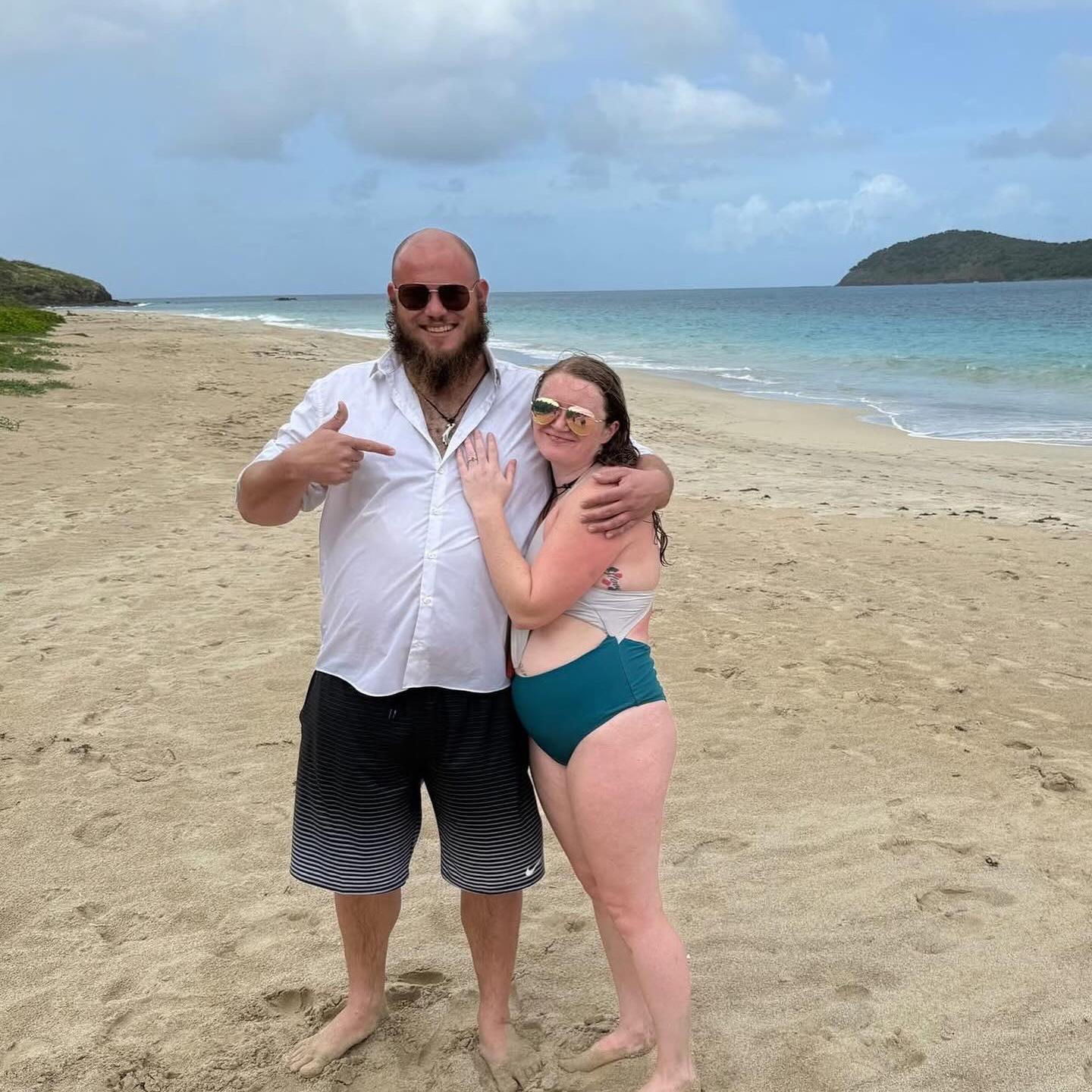 Moments after the proposal in Culebra!