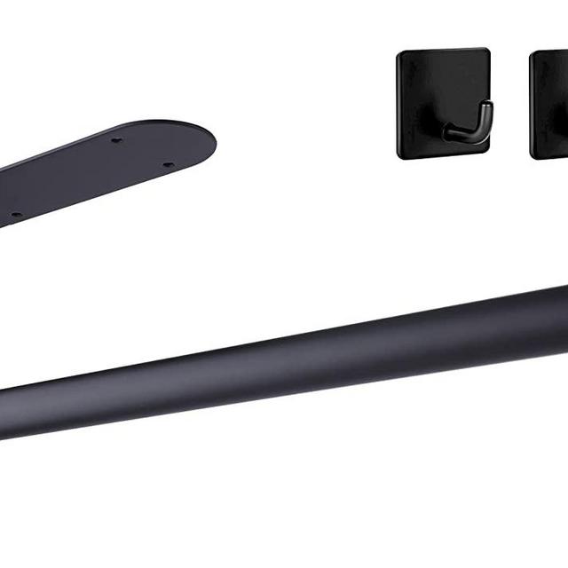 Paper Towel Holder Under Cabinet Black Adhesive Kitchen Wall Mount Paper Towel Holders Drilling for Rough Surface Stainless Steel