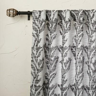 Limu-Limu Leaf Jacquard Light Filtering Curtain Panel Gray - Opalhouse™ designed with Jungalow™