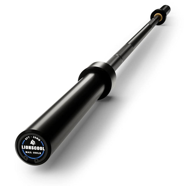 LIONSCOOL Premium 4ft/5ft/6ft Barbell for Strength Training and Olympic Weightlifting, 2 Inch Bar for Squats, Curls, Deadlifts, Presses, Hip Thrusts, Rows, 350LBS/500LBS/700LBS Weight Capacity Available