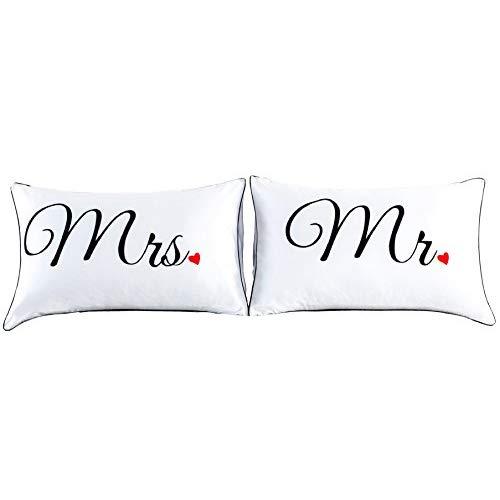 Couples Pillowcases for Girlfriend Boyfriend,Cute, Wedding Gift, 19x29Inch (17)