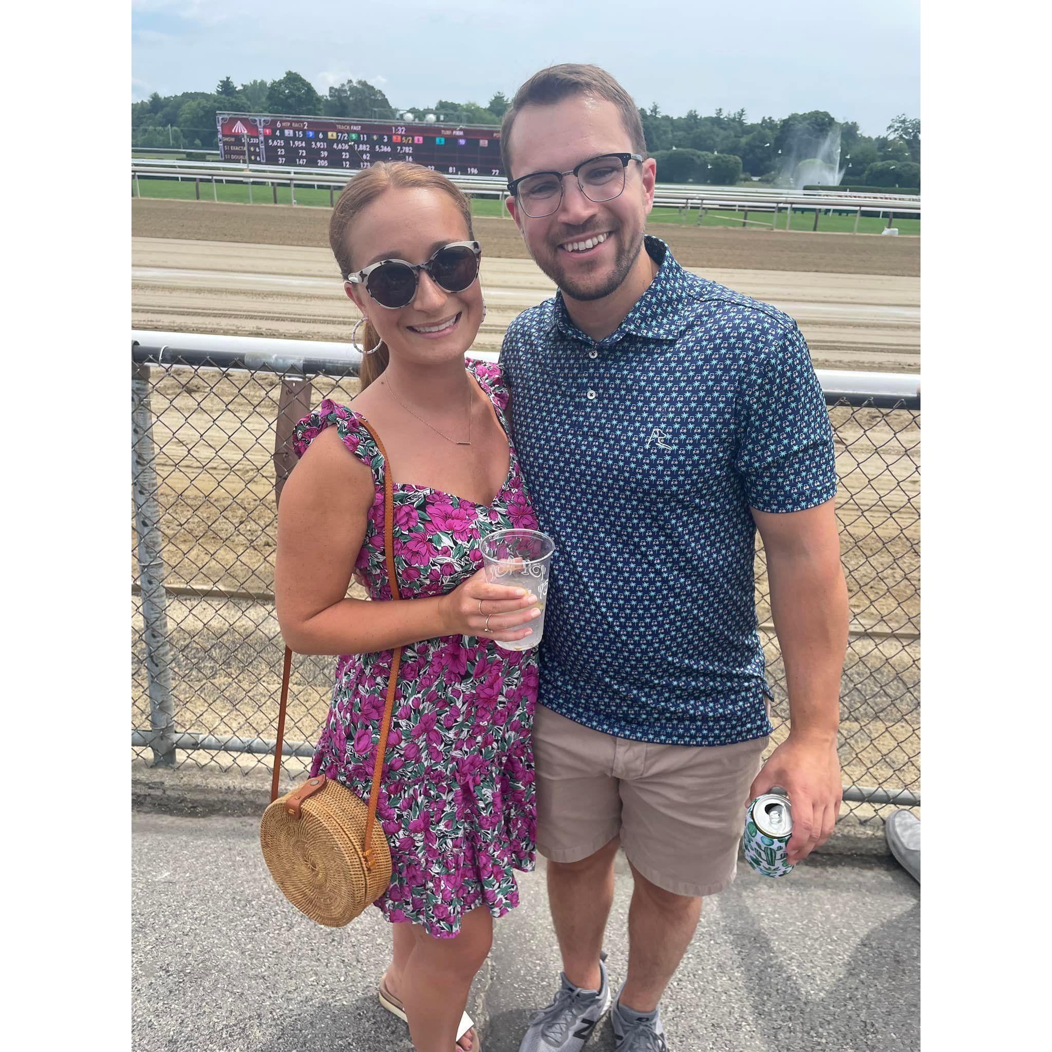 Saratoga Race Tracks. Lucas never stops talking about this day!