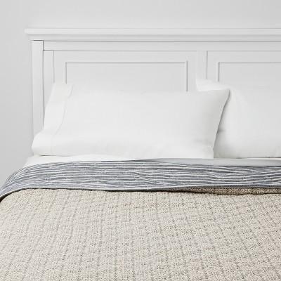 Floral Yarn Dye Stripe Quilt Blue - Threshold™