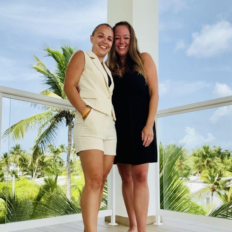 Proof we clean up nicely when there is a beach and wedding involved!