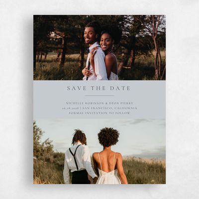 Vintage Blue Wedding Save the Date - Brantley Portrait