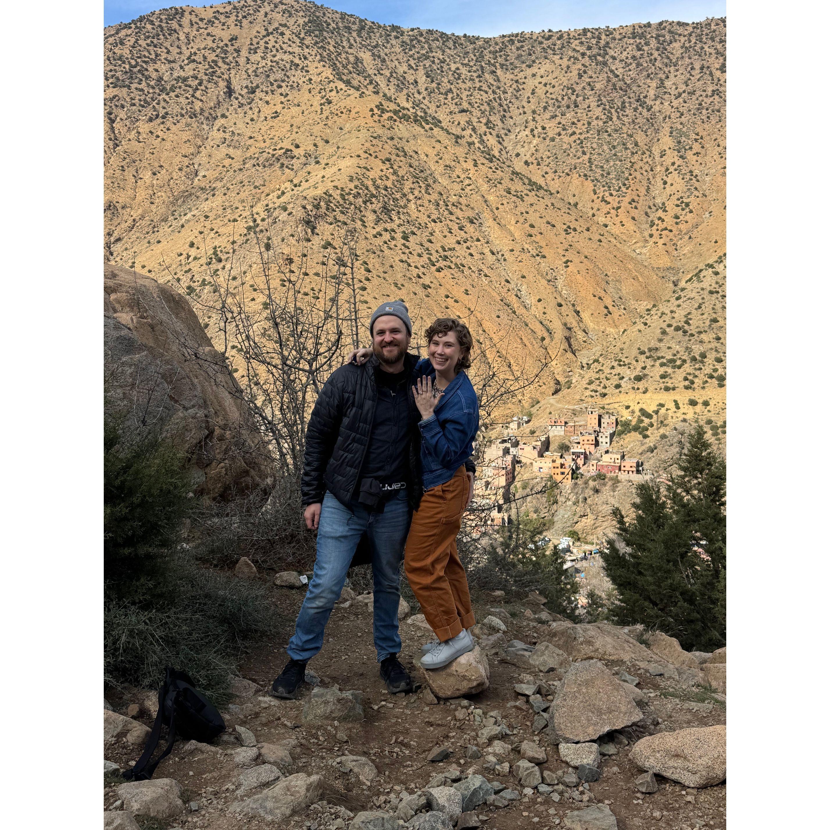 We got engaged on a hike in Morocco