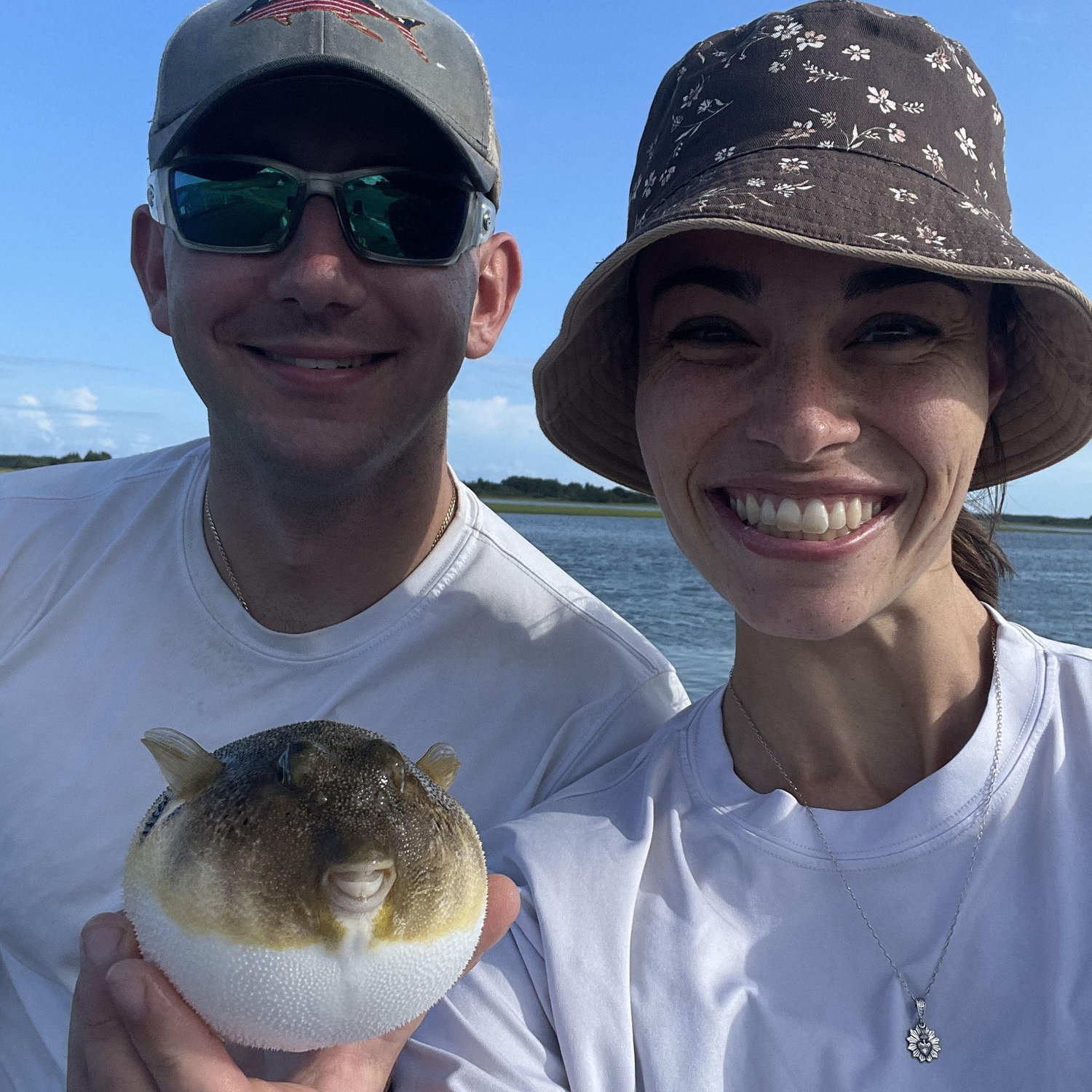 Milestone MET (for Angie at least), went crabbing but caught a PUFFER FISH!