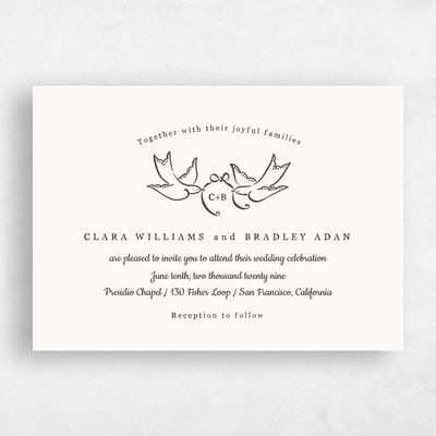 Beige Wedding Invitation - Camarine Landscape