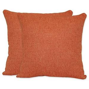 Jasper Square Throw Pillows in Coral (Set of 2)