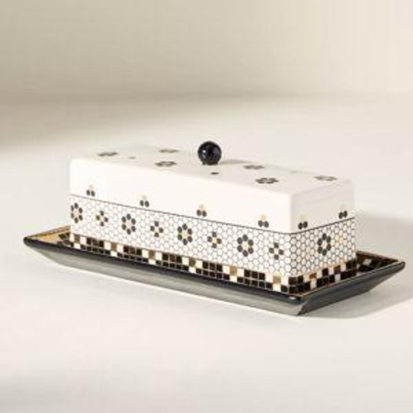 The Bistro Tile Stoneware Butter Dish