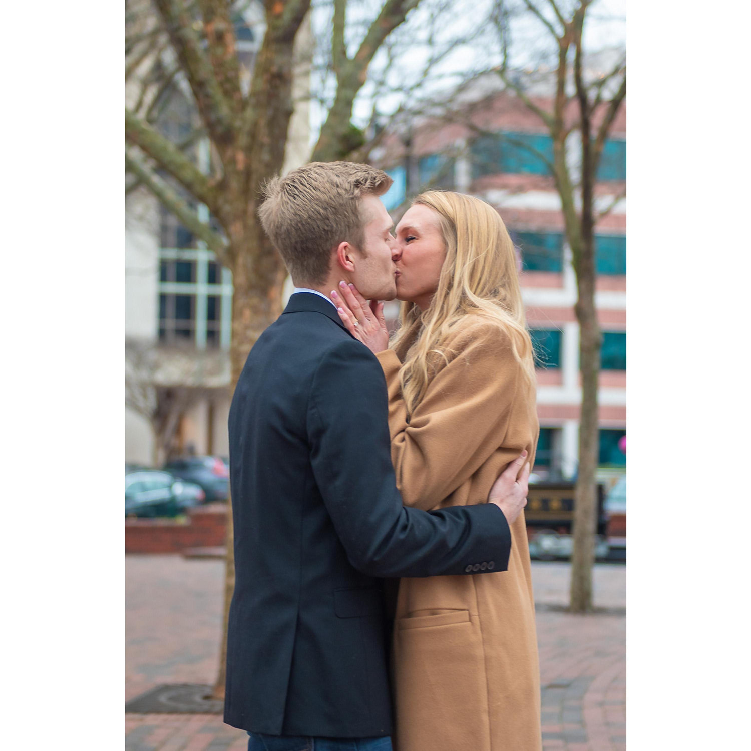 Moments after saying "YES"!