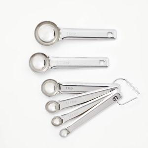 6pc Stainless Steel Measuring Spoons Silver - Figmint™: Dishwasher-Safe, Includes Teaspoon & Tablespoon Set