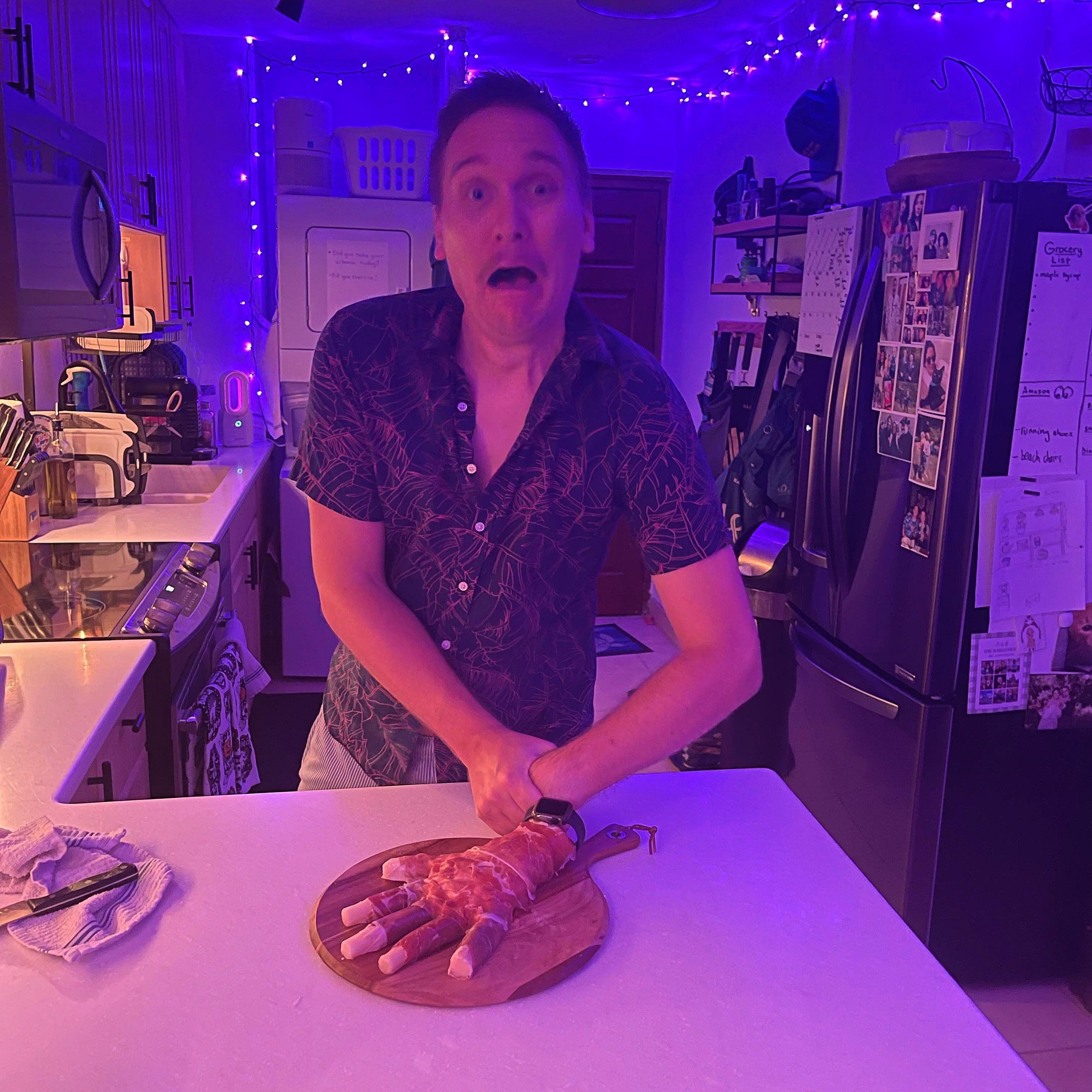Ray is always willing to give his future wife a hand.