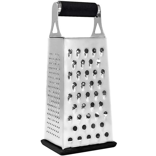Cheese Grater & Shredder - Stainless Steel - 4 Sided Box Grater - Large Grating Surface with Razor Sharp Blades - Perfect to Slice, Grate, Shred & Zest Fruits, Vegetables, Cheeses, Chocolate & More!