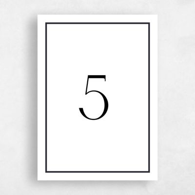 White Wedding Table Number - Artvin