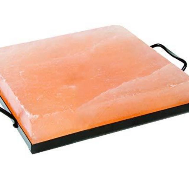 Charcoal Companion CC7855 Himalayan Salt Plate & Holder Set, 8" by 8" by 1.5"