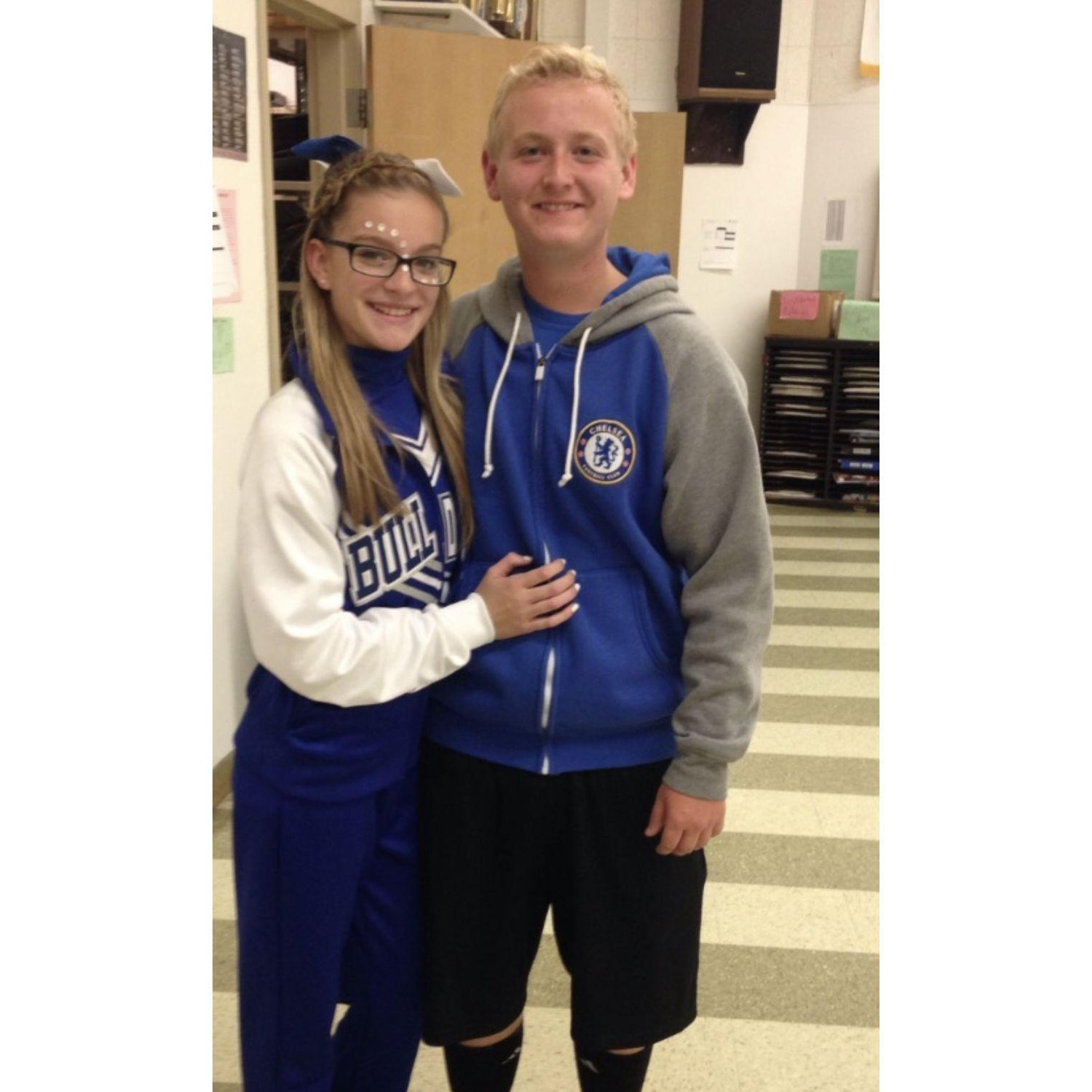 One of our very first pictures together...band kids!