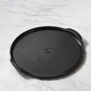 Emile Henry Black Ribbed Pizza Stone