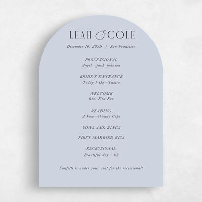 Blue Arch Wedding Program - Glen