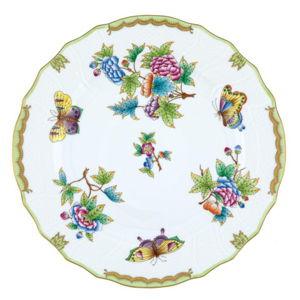 Queen Victoria Green Border Dinner Plate