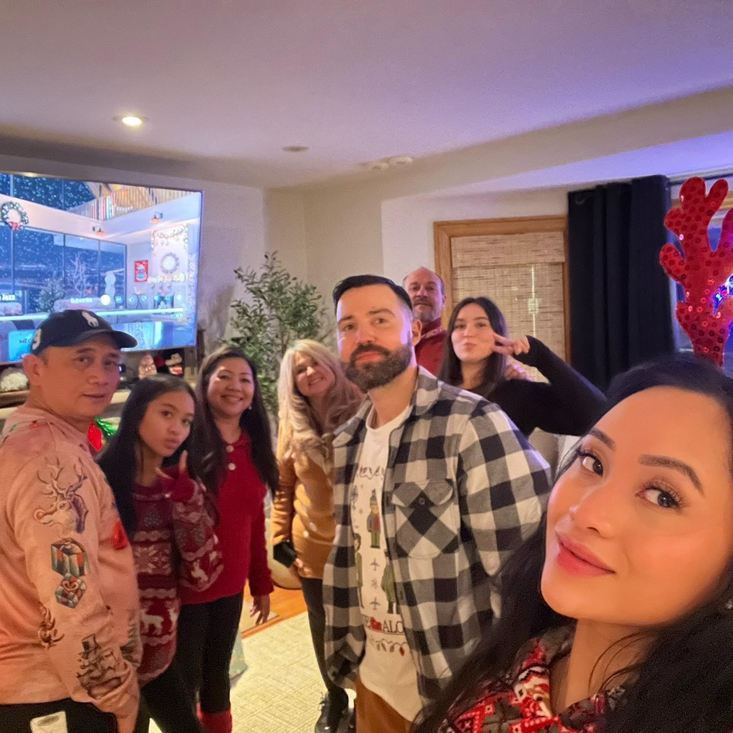 With our families together on our first Christmas Eve hosting 🤍