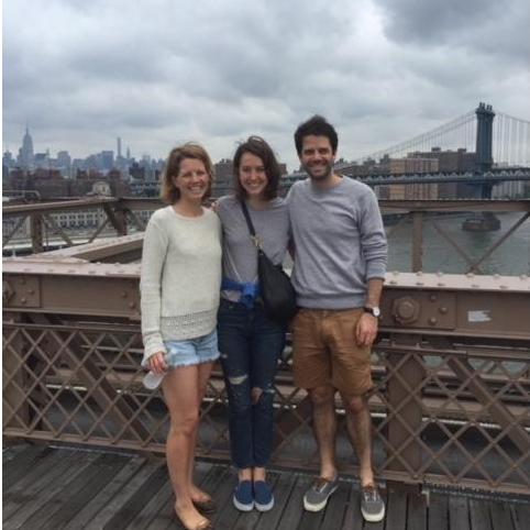The bride with her sister, Mary, and brother, Eddie.